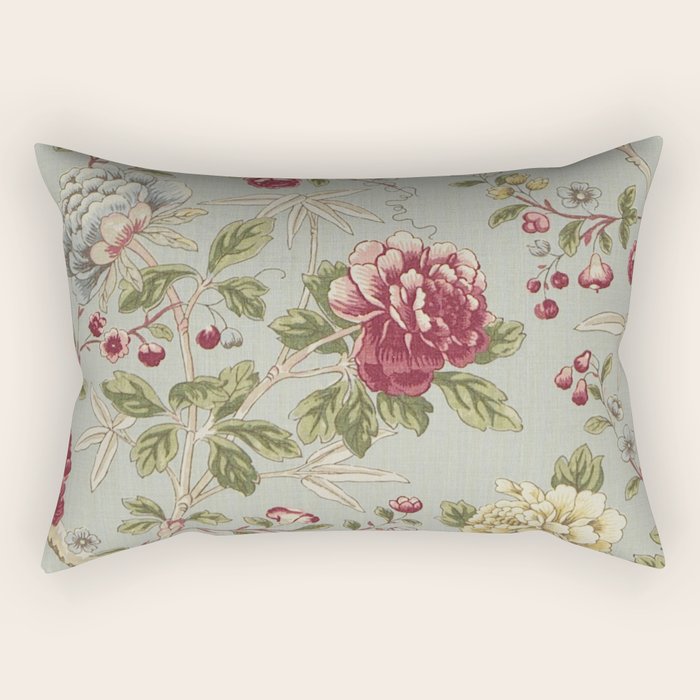 William Morris Tangley Duck Egg Blue Floral Rectangular Pillow Gallery Image 2