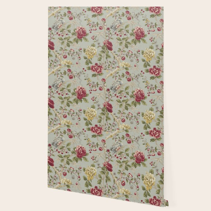 William Morris Tangley Duck Egg Blue Floral Wallpaper Gallery Image 2