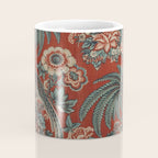 Classic Chinese Chinoiserie Floral Bird Pattern Red Coffee Mug Gallery Image 4
