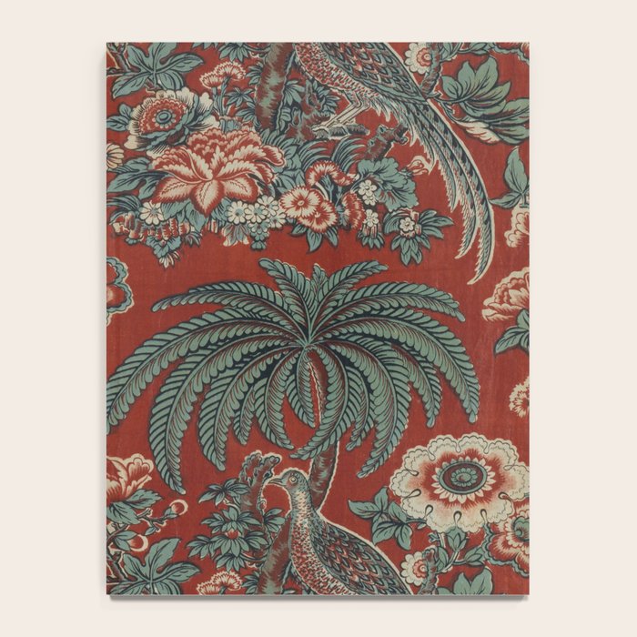 Classic Chinese Chinoiserie Floral Bird Pattern Red Notebook Gallery Image 4