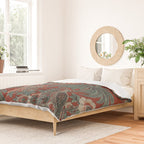 Classic Chinese Chinoiserie Floral Bird Pattern Red Duvet Cover Gallery Image 2