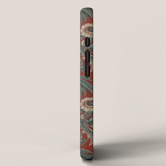 Classic Chinese Chinoiserie Floral Bird Pattern Red iPhone Case Gallery Image 2
