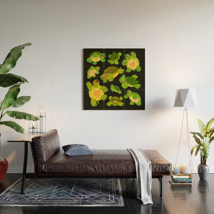 Red-eared slider (dark) Wood Wall Art Gallery Image 2