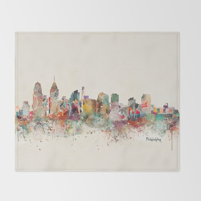 philadelphia skyline Throw Blanket Gallery Image 2