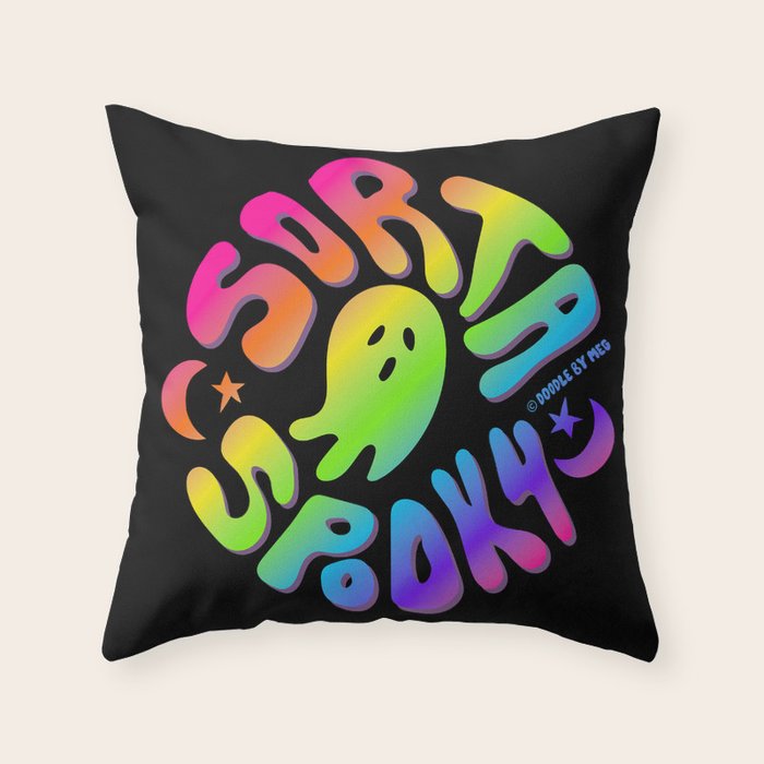 Rainbow Sorta Spooky ©  Throw Pillow Gallery Image 1