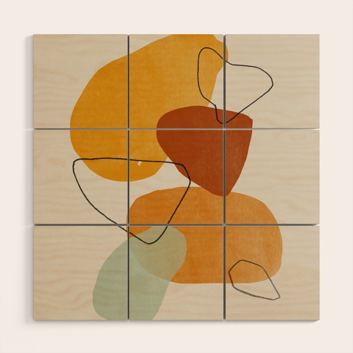 Abstract Shapes Wood Wall Art Gallery Image 1