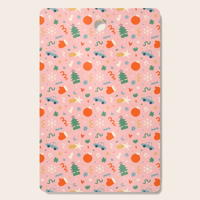 Retro christmas decoration art pattern Cutting Board Gallery Image 1