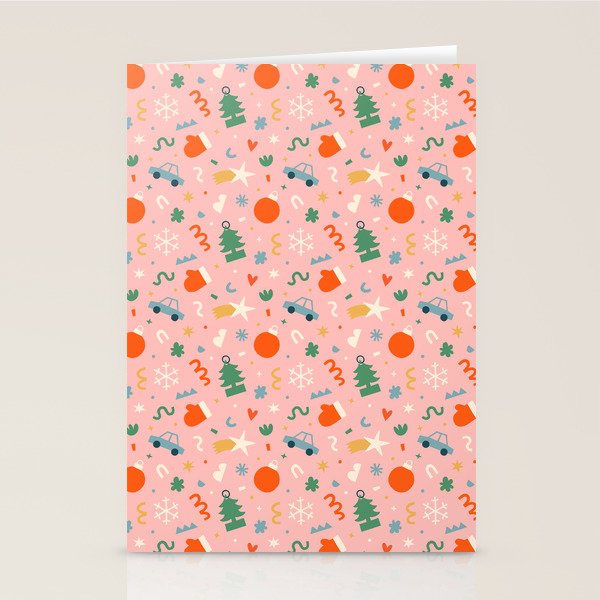 Retro christmas decoration art pattern Stationery Card Gallery Image 1