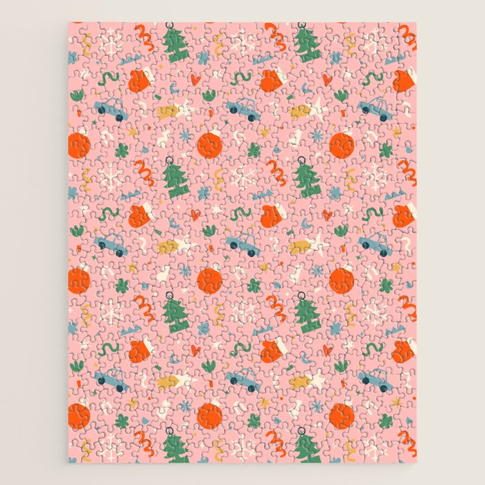 Retro christmas decoration art pattern Jigsaw Puzzle Gallery Image 1
