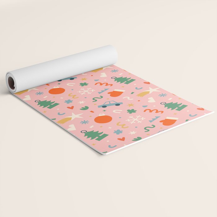 Retro christmas decoration art pattern Yoga Mat Gallery Image 2