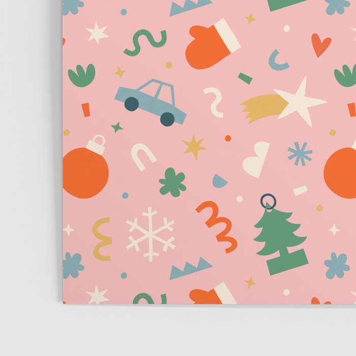 Retro christmas decoration art pattern Poster Gallery Image 3