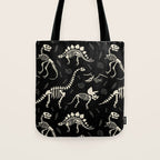Dinosaur Fossils on Black Tote Bag Gallery Image 1