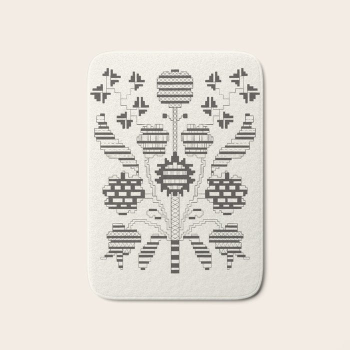 graphic floral ornament tree-flower Bath Mat Gallery Image 1
