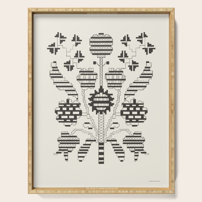 graphic floral ornament tree-flower Serving Tray Gallery Image 1