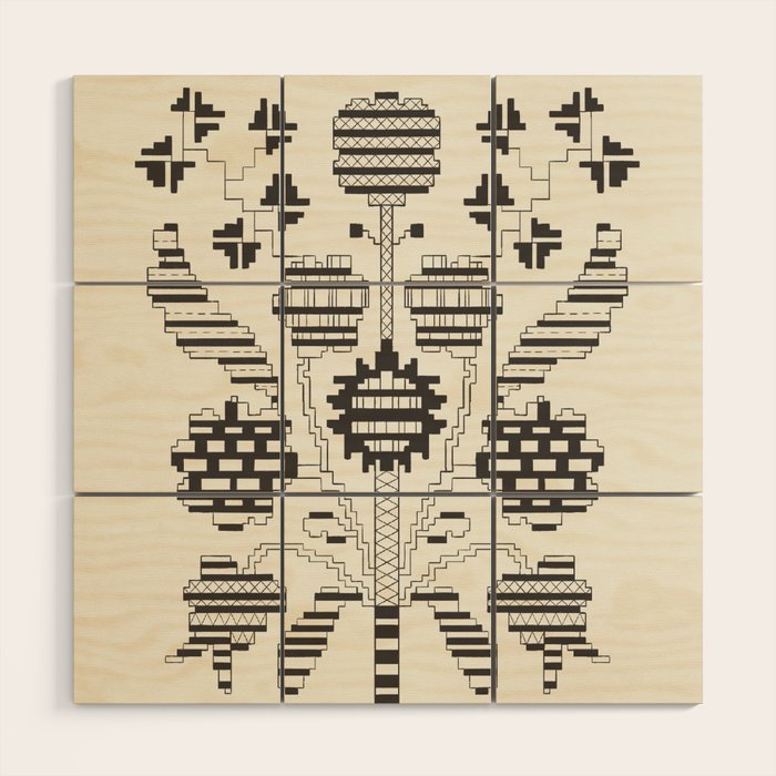 graphic floral ornament tree-flower Wood Wall Art Gallery Image 1