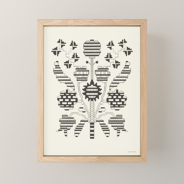 graphic floral ornament tree-flower Mini Art Print Gallery Image 1