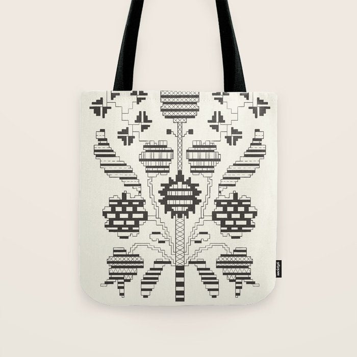 graphic floral ornament tree-flower Tote Bag Gallery Image 1