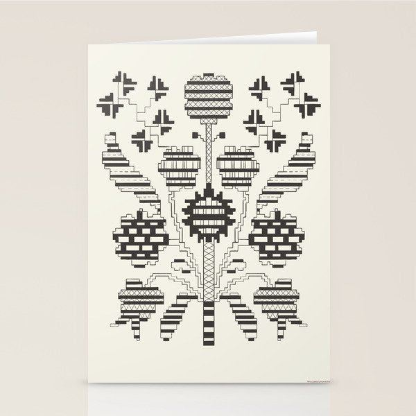 graphic floral ornament tree-flower Stationery Card Gallery Image 2