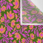 Tropical Blooms Pattern - Green Wall Tapestry Gallery Image 3