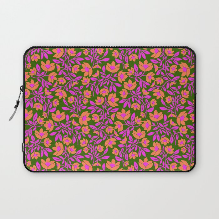 Tropical Blooms Pattern - Green Laptop Sleeve Gallery Image 1