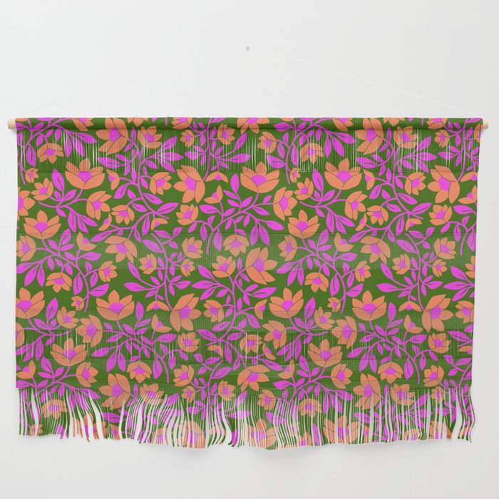 Tropical Blooms Pattern - Green Wall Hanging Gallery Image 1