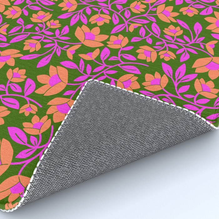 Tropical Blooms Pattern - Green Rug Gallery Image 4