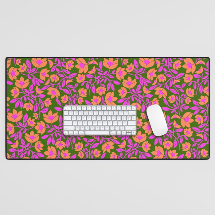 Tropical Blooms Pattern - Green Desk Mat Gallery Image 1