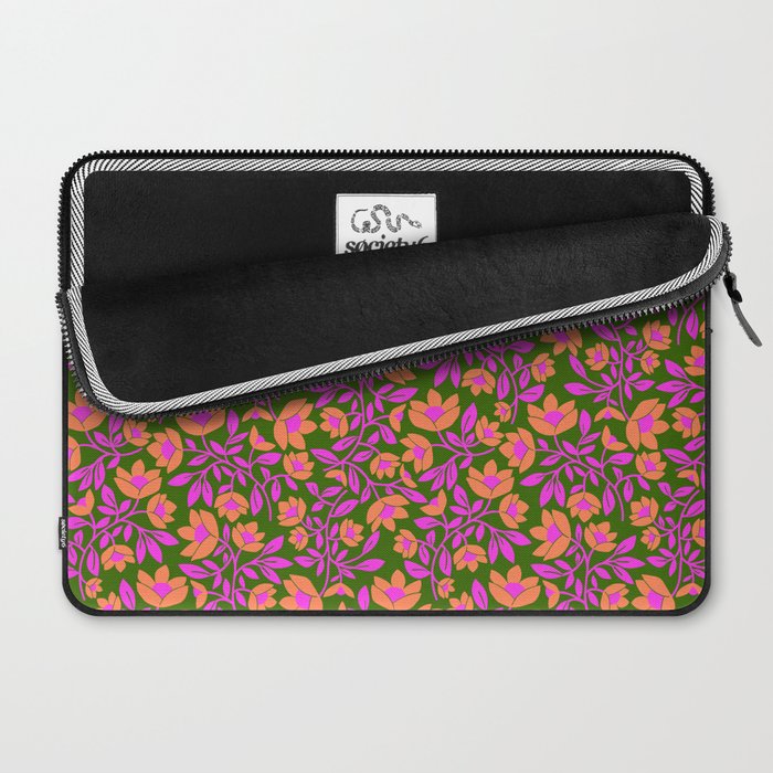 Tropical Blooms Pattern - Green Laptop Sleeve Gallery Image 2