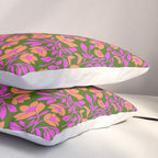 Tropical Blooms Pattern - Green Pillow Sham Gallery Image 3