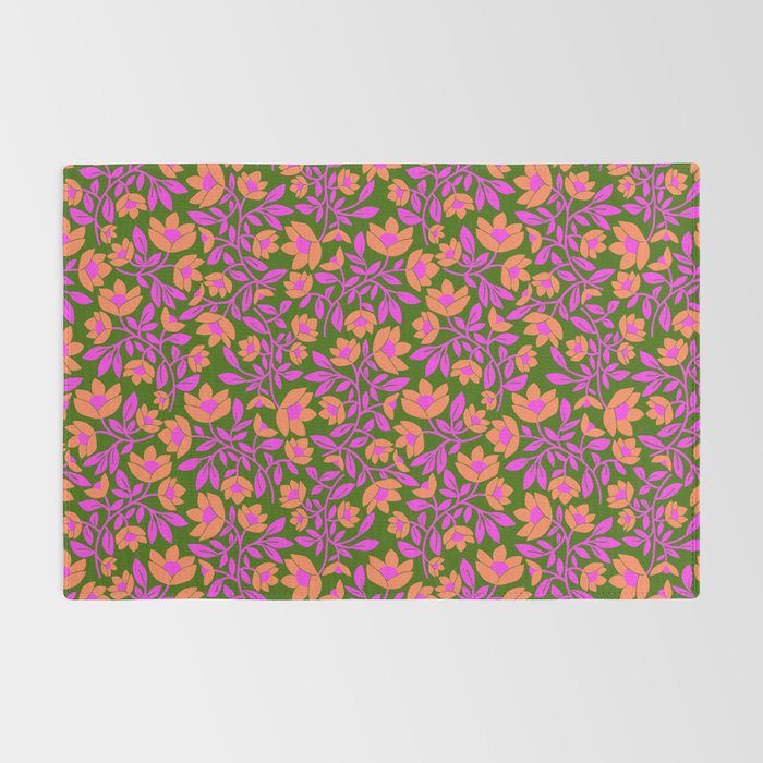 Tropical Blooms Pattern - Green Rug Gallery Image 2