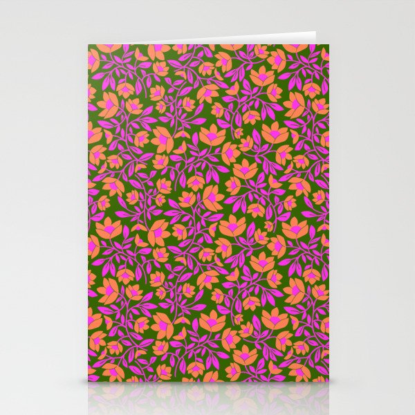 Tropical Blooms Pattern - Green Stationery Card Gallery Image 2