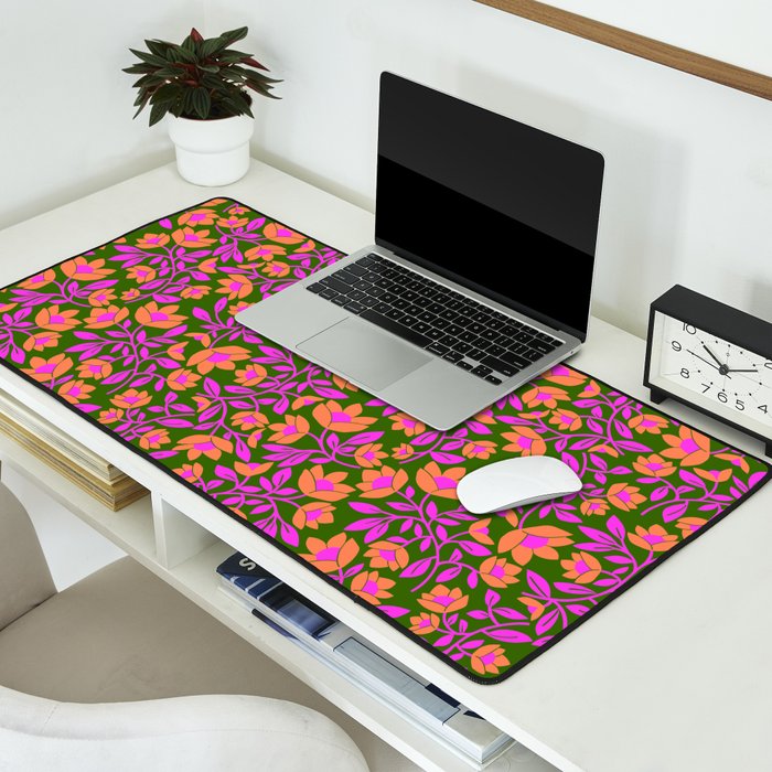 Tropical Blooms Pattern - Green Desk Mat Gallery Image 2