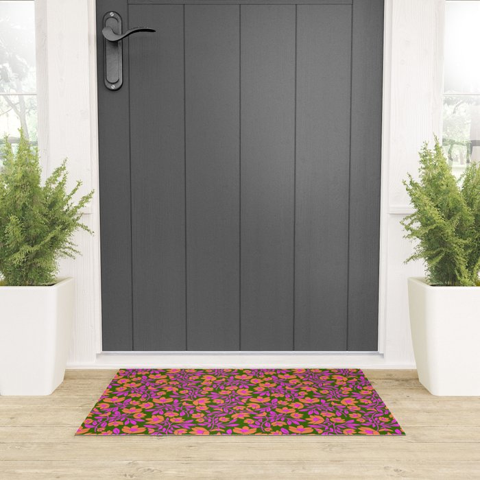 Tropical Blooms Pattern - Green Welcome Mat Gallery Image 3