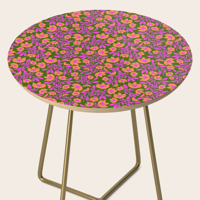 Tropical Blooms Pattern - Green Side Table Gallery Image 2