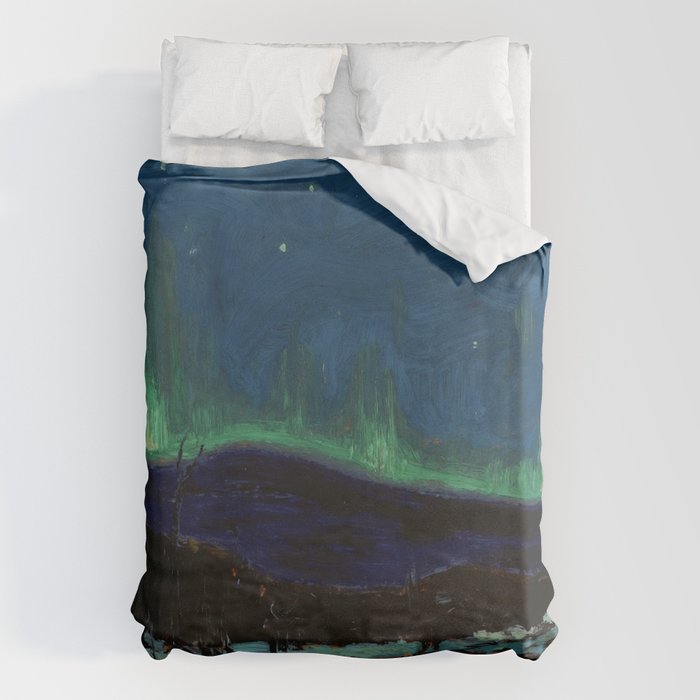 Tom Thomson Northern Lights Canadian Landscape Artist Duvet Cover Gallery Image 6