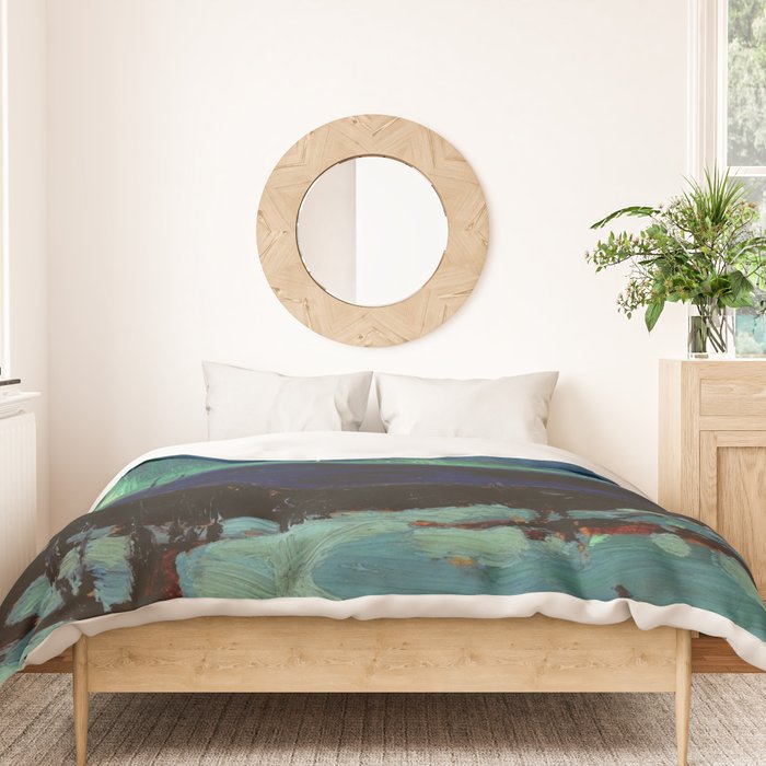 Tom Thomson Northern Lights Canadian Landscape Artist Duvet Cover Gallery Image 3