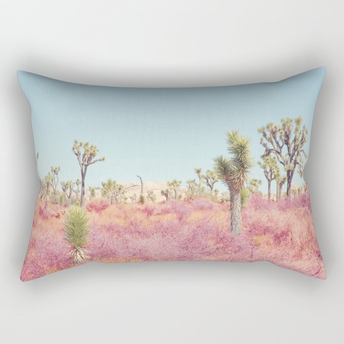 Surreal Pink Desert - Joshua Tree Landscape Photography Rectangular Pillow Gallery Image 1