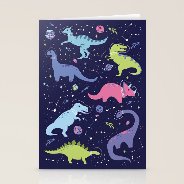 Dinosaurs in Space Stationery Card Gallery Image 1