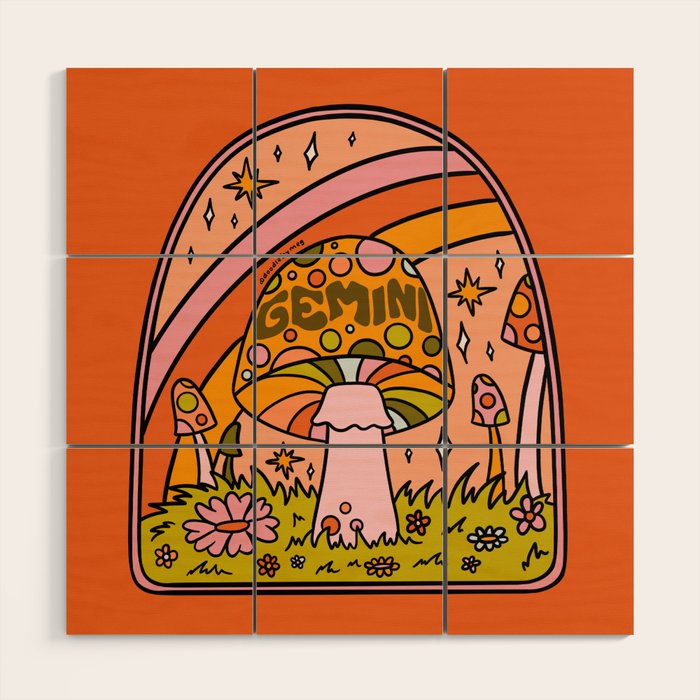 Gemini Mushroom Wood Wall Art Gallery Image 1