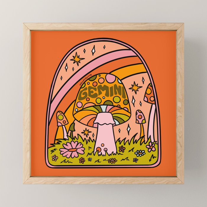 Gemini Mushroom Mini Art Print Gallery Image 1