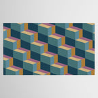 Cuboid Mid Century Abstract Shapes Pattern II Tablecloth Gallery Image 2