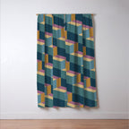 Cuboid Mid Century Abstract Shapes Pattern II Window Curtain Gallery Image 3
