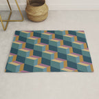 Cuboid Mid Century Abstract Shapes Pattern II Rug Gallery Image 1