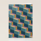Cuboid Mid Century Abstract Shapes Pattern II Stationery Card Gallery Image 2