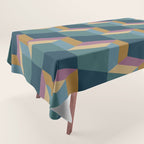 Cuboid Mid Century Abstract Shapes Pattern II Tablecloth Gallery Image 1