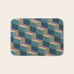 Cuboid Mid Century Abstract Shapes Pattern II Bath Mat Gallery Image 1