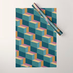 Cuboid Mid Century Abstract Shapes Pattern II Wrapping Paper Gallery Image 1