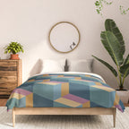Cuboid Mid Century Abstract Shapes Pattern II Comforter Gallery Image 3