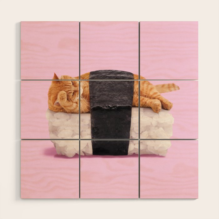 SUSHICAT Wood Wall Art Gallery Image 1