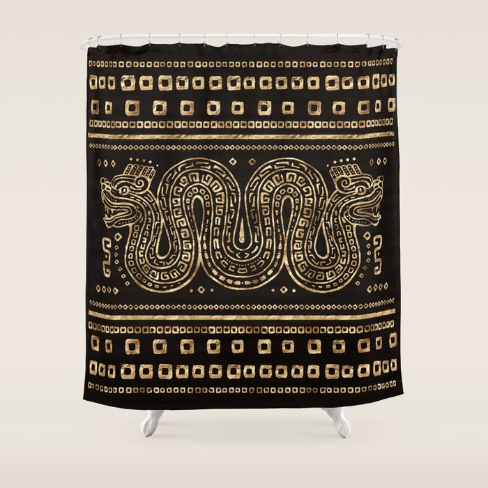 Aztec Double Headed Serpent Deity Shower Curtain Gallery Image 1